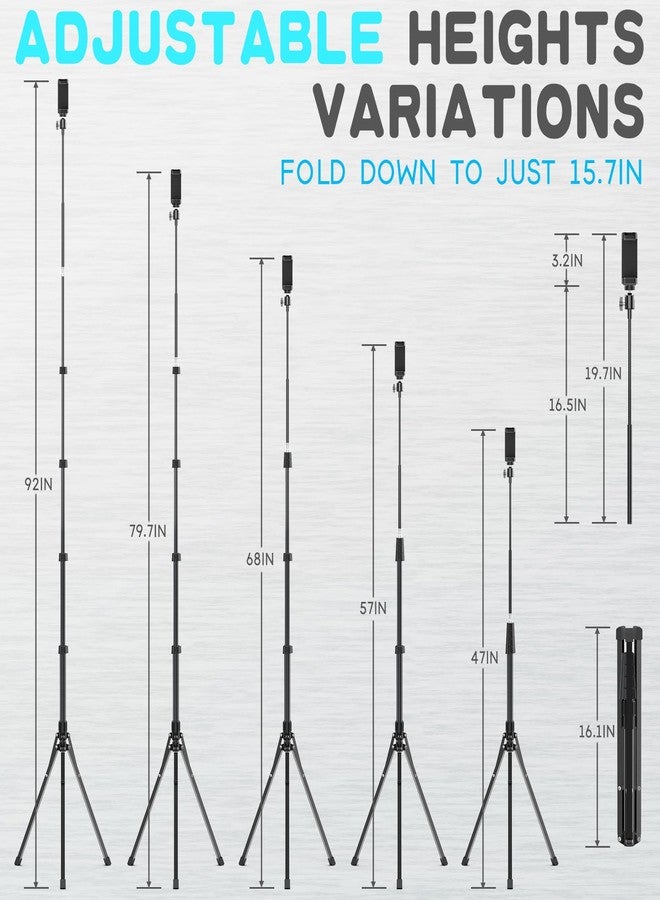 UBeesize 92’’ Cell Phone Tripod Stand with 16.5’’ Gooseneck and Remote, Overhead Tripod with Adjustable 360°Ball Head & Phone Holder for iPhone17 Pro Max/Pro/Plus/ /16/15/14/13, Android Cell Phone - Image 3