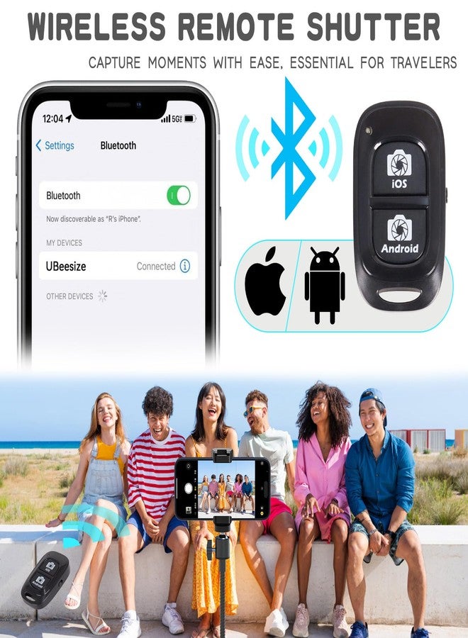 UBeesize 92’’ Cell Phone Tripod Stand with 16.5’’ Gooseneck and Remote, Overhead Tripod with Adjustable 360°Ball Head & Phone Holder for iPhone17 Pro Max/Pro/Plus/ /16/15/14/13, Android Cell Phone - Image 5