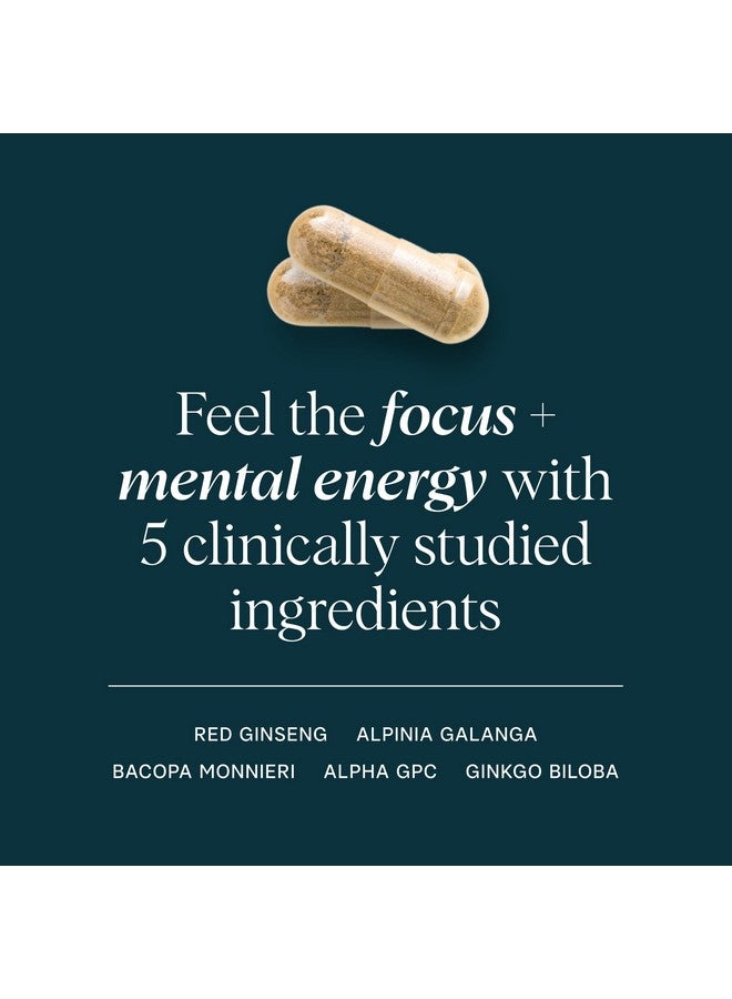 Ora Organic - Brain Health Supplement for Focus, Mental Energy + Memory - Panax Red Ginseng, Bacopa Monnieri, Alpha GPC, & EnXtra - Third-party Tested & Caffeine-free - 60 Capsules - Image 2