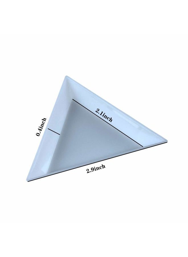 BCQLI 20pcs White Triangle Bead Sorting Trays,Magical Tray for Rhinestones for Flipping Flatback Rhinestones - Image 2