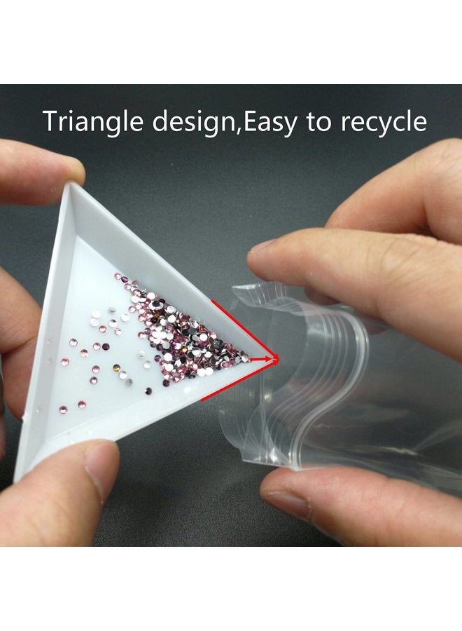 BCQLI 20pcs White Triangle Bead Sorting Trays,Magical Tray for Rhinestones for Flipping Flatback Rhinestones - Image 5