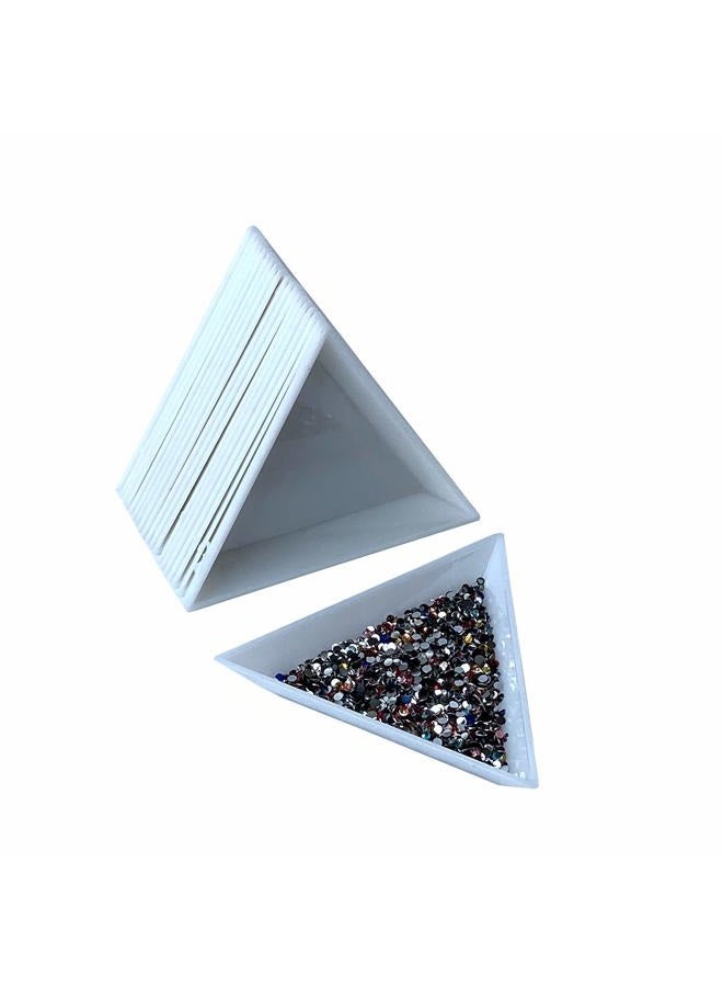 BCQLI 20pcs White Triangle Bead Sorting Trays,Magical Tray for Rhinestones for Flipping Flatback Rhinestones - Image 1