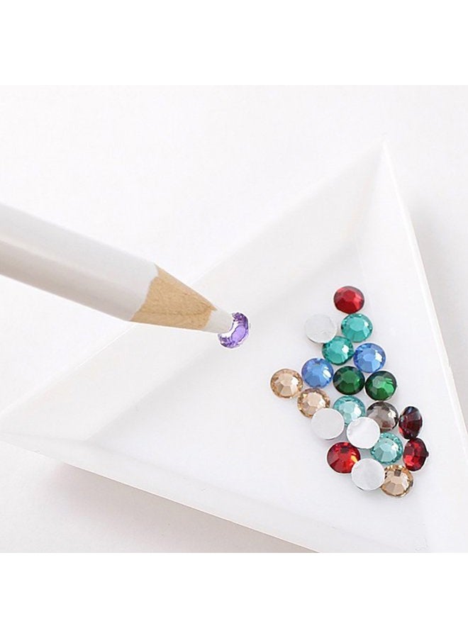 BCQLI 20pcs White Triangle Bead Sorting Trays,Magical Tray for Rhinestones for Flipping Flatback Rhinestones - Image 3