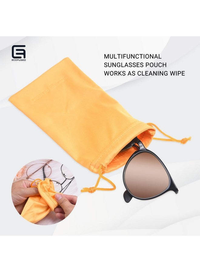 ECO-FUSED Soft Glasses Case 5Pack Microfiber Glasses Pouch 2 Pairs Ear Hooks Travel Sunglasses Organizer Safety Glasses Case With Drawstring Closure Storage And Cleaning Sunglass Bag - Image 4