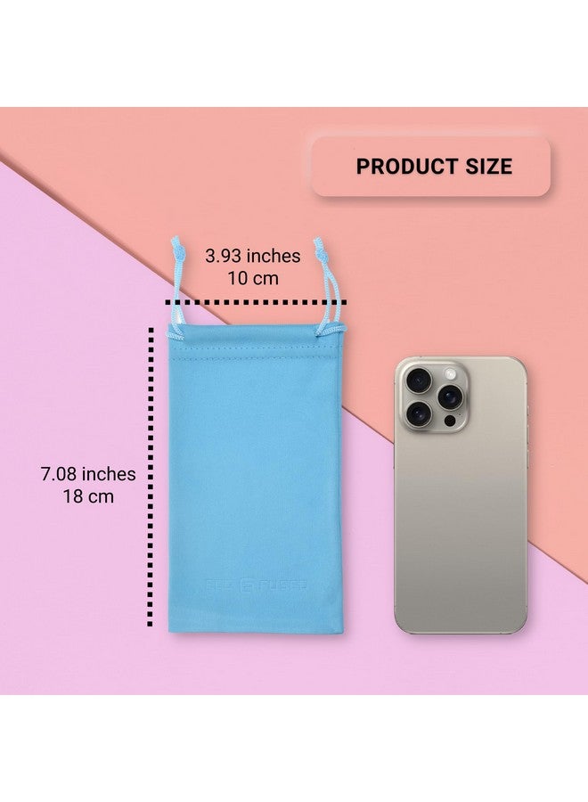 ECO-FUSED Soft Glasses Case 5Pack Microfiber Glasses Pouch 2 Pairs Ear Hooks Travel Sunglasses Organizer Safety Glasses Case With Drawstring Closure Storage And Cleaning Sunglass Bag - Image 2