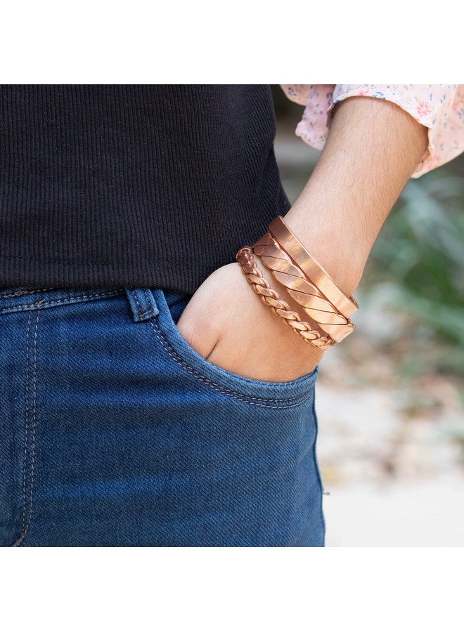 HindCraft Copper Kada for Men & Women, Ashtadhatu Kada, Stylish Hand Bracelet for Men, Pure Copper Bangle, Men’s Jewelry, Gift for Him & Her, Copper Kada (Set of 3) - Image 5