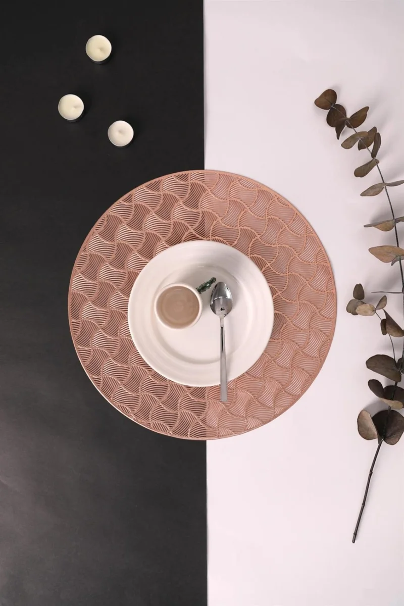 Favora Paçi Puzzle 6 Piece PVC American Service Plate Set - Bronze