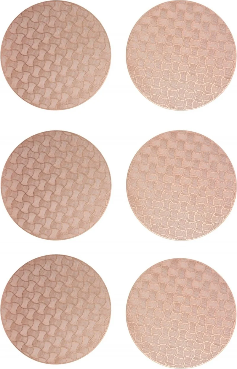 Favora Paçi Puzzle 6 Piece PVC American Service Plate Set - Bronze