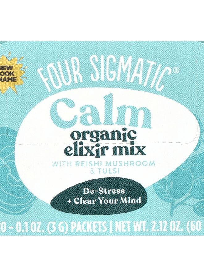 Four Sigmatic Organic Elixir Mix with Reishi Mushroom & Tulsi Calm Caffeine Free 20 Packets 0.1 oz (3 g) Each