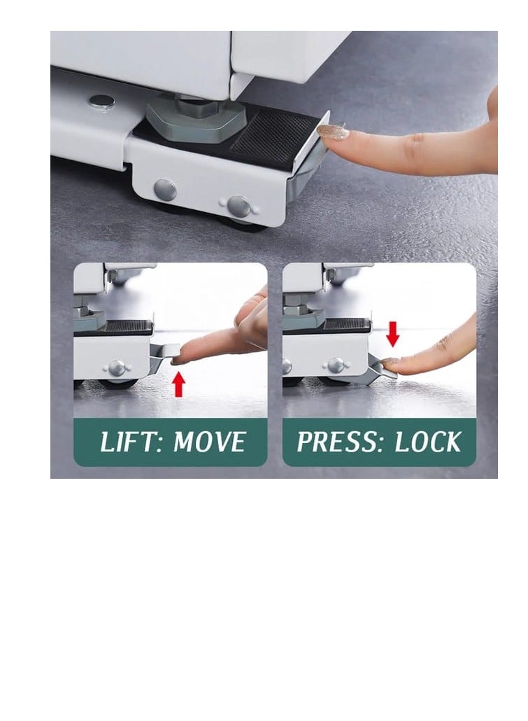 BAIG Heavy Duty Furniture Appliances Rollers, Extensible Washing Machine Base Mobile Wheels for Refrigerators, Dryers, Dishwashers and other Heavy Objects, Max Load 1100 lb, Non-Slip - Image 3