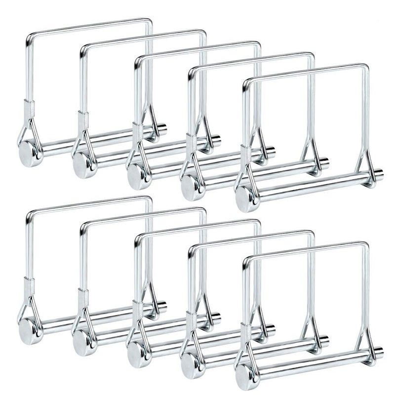 Comonc 10 PCS Square Pto Pin Shaft Locking Pin 1/4 pin Hitch pin Wire Lock Pin Safety Coupler Pin 1/4" x 2-3/4"for PTO,Farm,Lawn,Hitches,and Garden (1/4 Trailer Coupler Pin) - Image 1