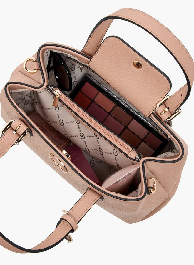 Celeste Solid Tote Bag with Double Handles and Detachable Strap