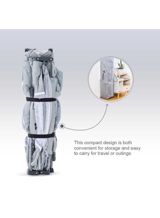 TEKNUM تكنوم ون - دقيقة طي - فتح ملعب الأطفال، 150 × 180 سم مع مرتبة وكور - رمادي - Image 5