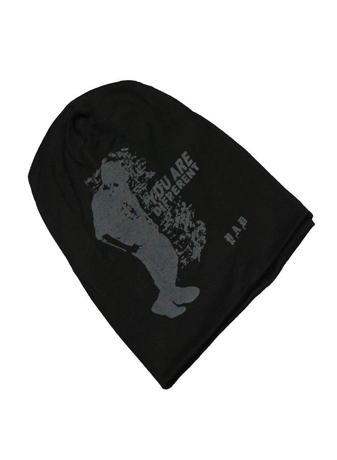 iSWEVEN Cotton Slouchy Beanie and Skull Cap for Summer, Winter, Autumn & Spring Season, Can be Used as a Helmet Cap Too - Free Size (7026A, Black) - Image 4