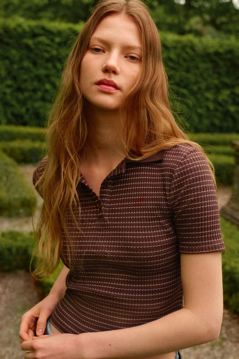 H&M Rib-knit polo shirt