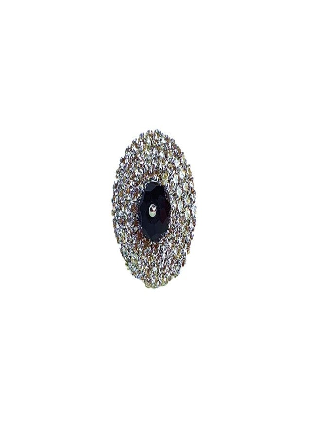 Epraiser Women's American Diamond Imitation Antique Non-Precious Metal Ring (Black) - Image 1