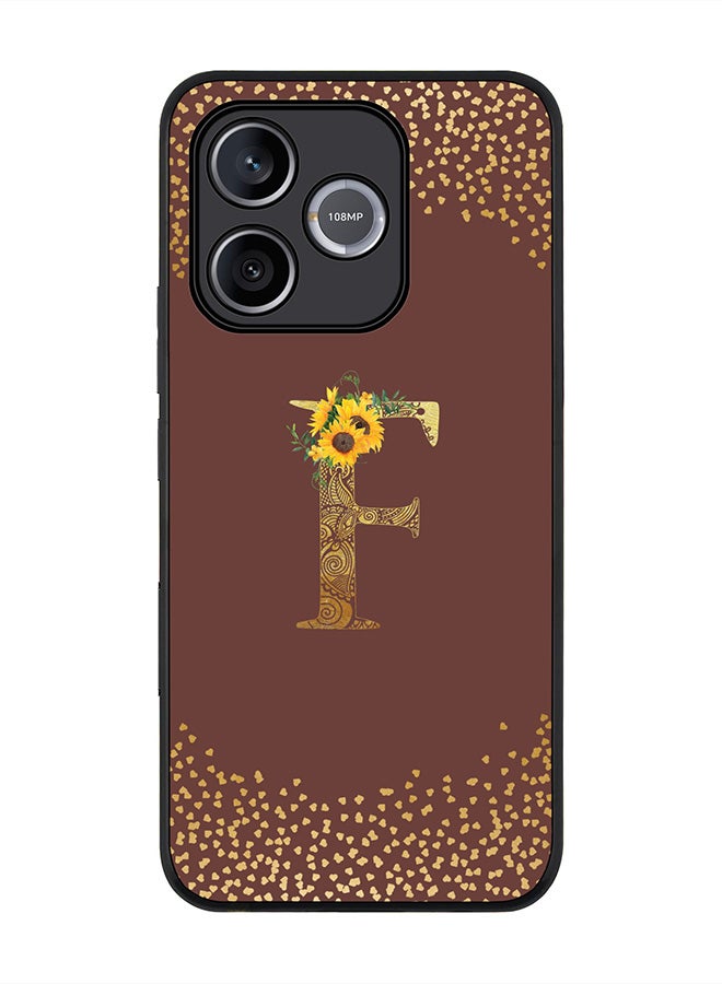 Stylizedd For Honor 600 Lite / 500 Smart / Honor X80i Case,Slim fit Camera Protection, Shockproof Thin Phone cover  - Custom Floral Monogram - F  (Brown ) - Image 1