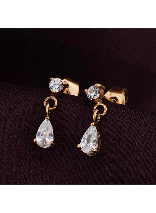 بالموناس PALMONAS 18k Gold Tone Plated Golden Dewdrops Drop Earring
 for Women