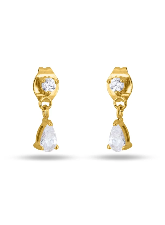بالموناس PALMONAS 18k Gold Tone Plated Golden Dewdrops Drop Earring
 for Women