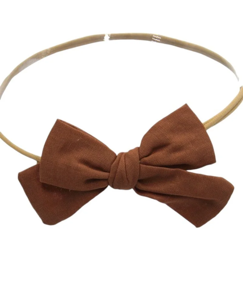 دىدانيالا طقم مشابك شعر فيونكة أنجيلا للأطفال والبنات - بني