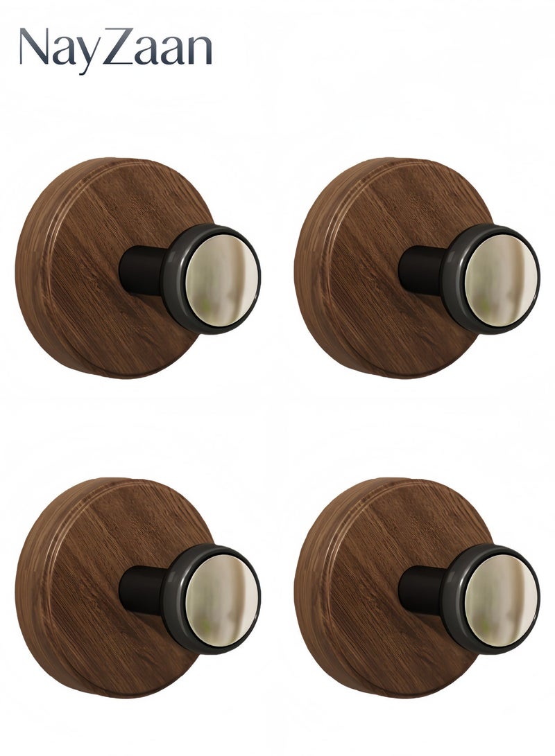 No-Drill Suction Cup Wall Hooks—Perfect for shower enclosures, mirrors, walls, bathrooms, and glass surfaces. Hang towels, bath towels, backpacks, hats, and four-piece clothing sets (Black + Silver) - Image 1