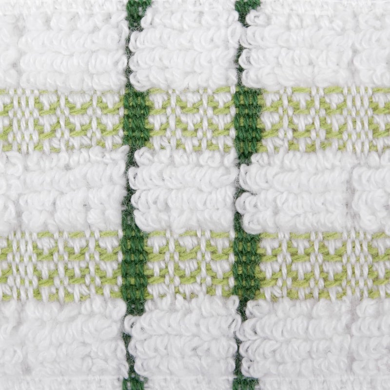 Ritz Royale Collection 100% Combed Terry Cotton, Highly Absorbent, Oversized Checked Kitchen Towel Set, 28" x 18", 2-Pack, Cactus Green - Image 3
