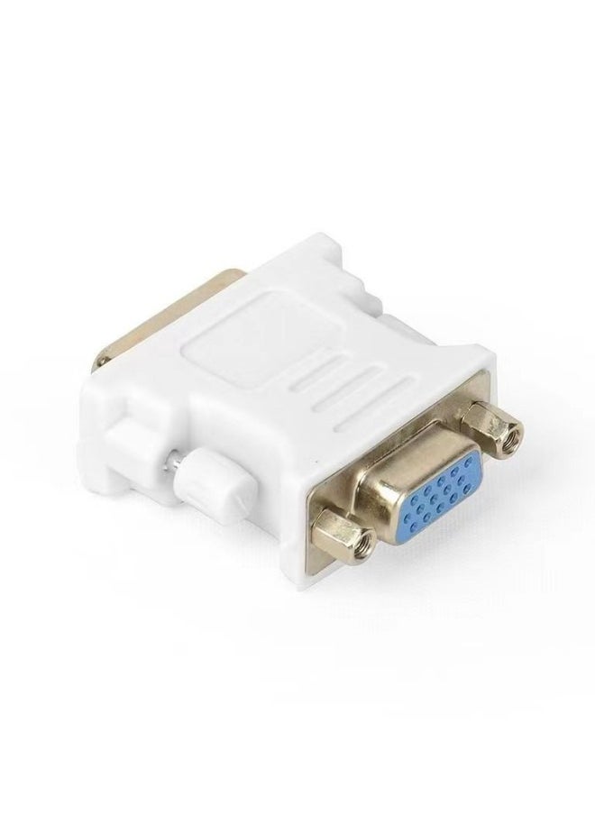 Generic DVI 24+5 Pin Male To VGA Female Converter Adapter White  - Image 1