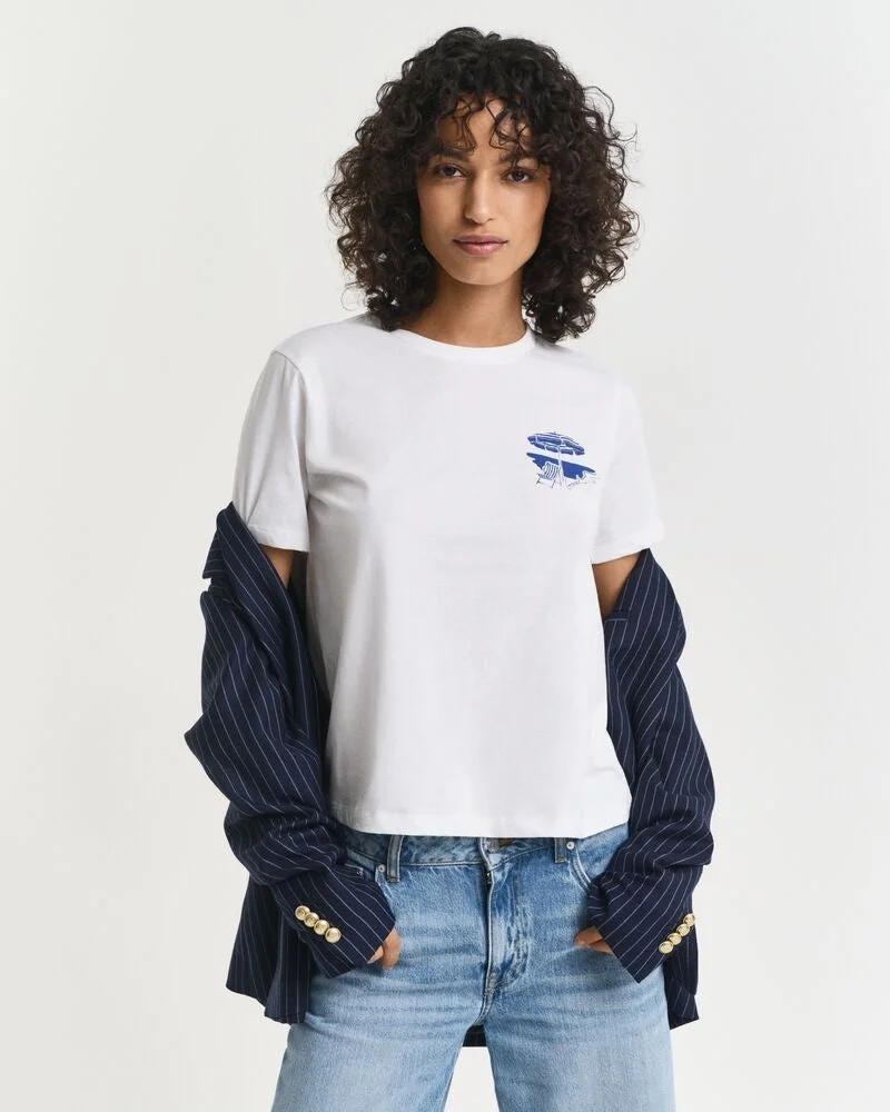 غانت تيشيرت قطن مطبوع عادي