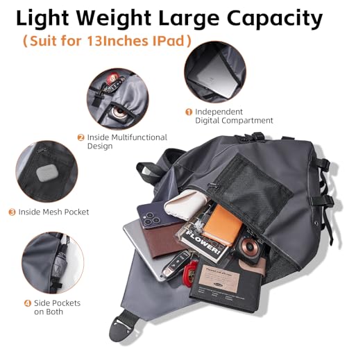 TANGCORLE Sling Bag for MenOne Strap Crossbody Chest Backpack Bag for 13inch Ipad Pro M4Light weight Hiking Outdoor Daypack for Travel Gym Sports Bag - Image 3