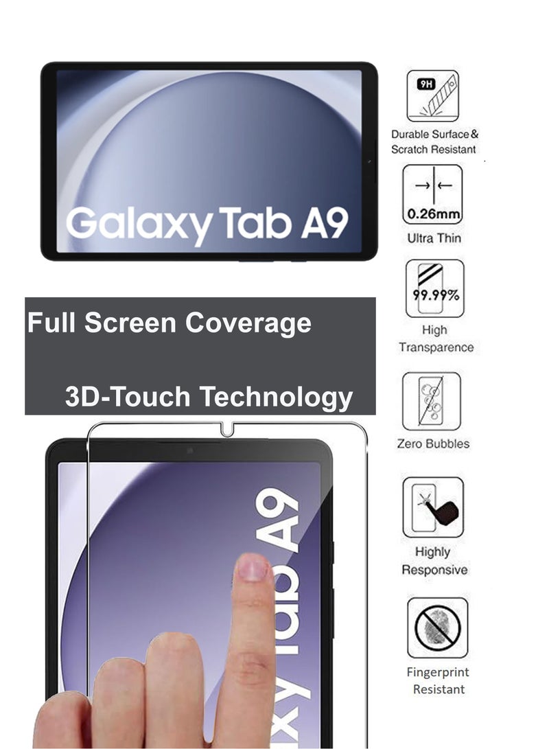 [2 Pcs] For Samsung Galaxy Tab A9 8.7 inch Premium Tempered Glass Anti-Scratch, Smudge Proof Easy Installation Screen Protector Guard - Image 4