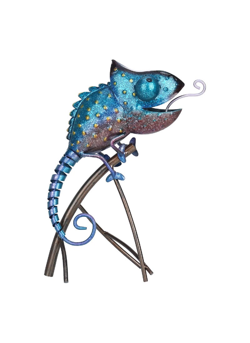 TOOARTS Tooarts Metal Chameleon Sculpture Wild Animal Figurine Indoor Outdoor Decoration Yard Statue for Home and Fairy Garden Decor 