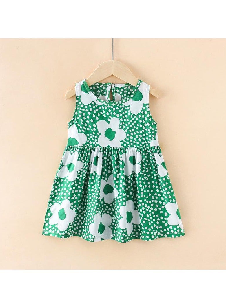 Loquat Girls Summer  Halter Dress  Cotton  Children Floral Dress - Image 1