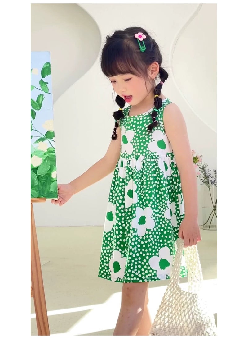 Loquat Girls Summer  Halter Dress  Cotton  Children Floral Dress - Image 3