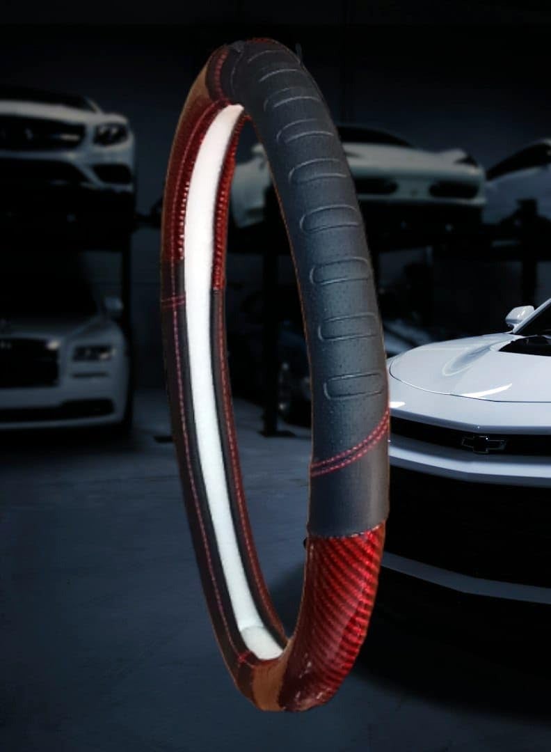 Steering wheel made of carbon fiber and artificial leather - Image 2