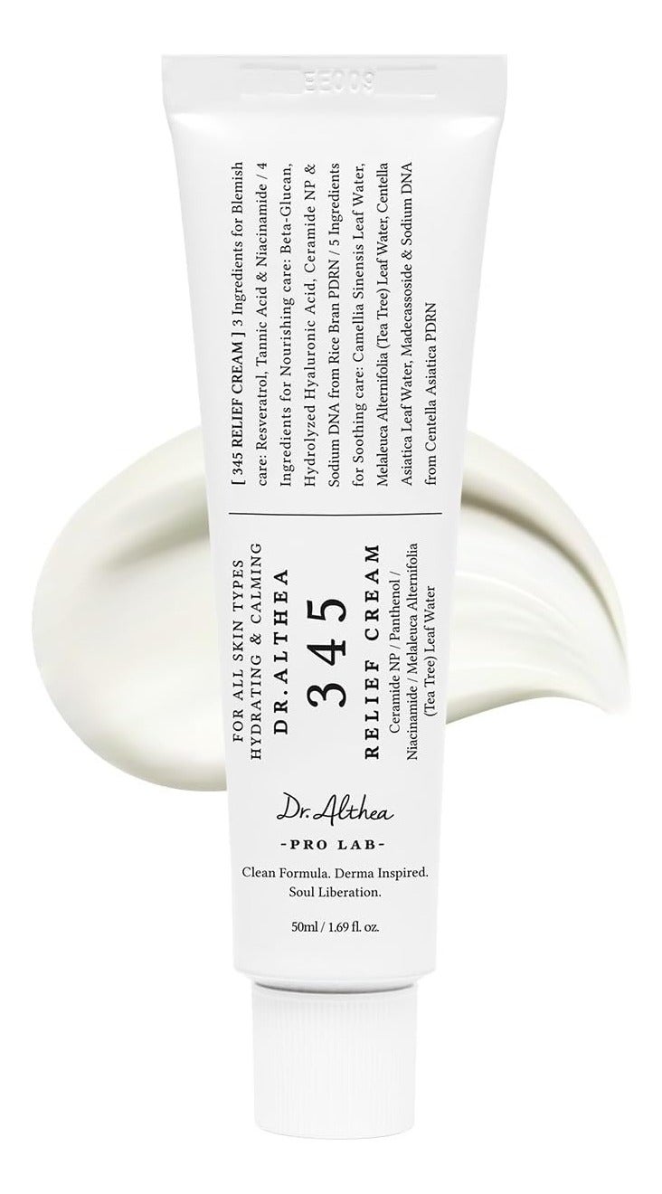 Dr.althea 345 Relief Cream | Daily Face Moisturizer| Blemish Relief Care Soothing Recovery & Moisture with Niacinamide,Panthenol | Korean Vegan Skin Care for All Skin Types 1.7 Fl Oz - Image 1