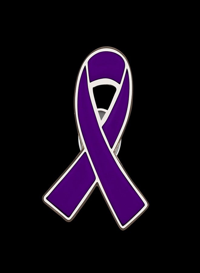 TUCEWP 6Pcs Purple Ribbon Lapel Pins Domestic Violence Awareness Pins Alzheimer’s Pancreatic Cancer Lupus Awareness Enamel Brooch Pin for Charity Events Survivor Campaign Party Favors Supplies - Image 5