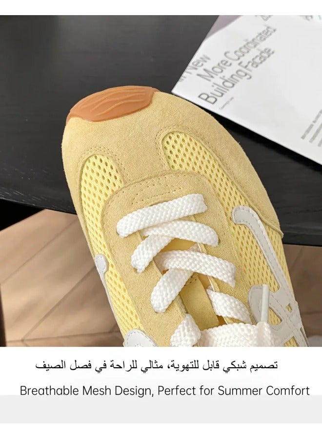 حذاء نسائي نصفي سهل الارتداء بتصميم رياضي وألوان متناسقة مع نعل داخلي لزيادة الطول مناسب للاستخدام اليومي والسفر والتنزه - Image 4