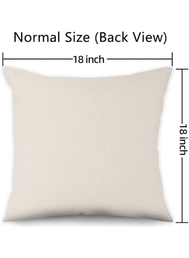 Boho Pillow Covers 18x18 Inch, Mid Century Sunrise Throw Pillow Covers Abstract Arch Linen Pillow Cases for Sofa Couch , Set of 4 (No Inserts) - Image 4