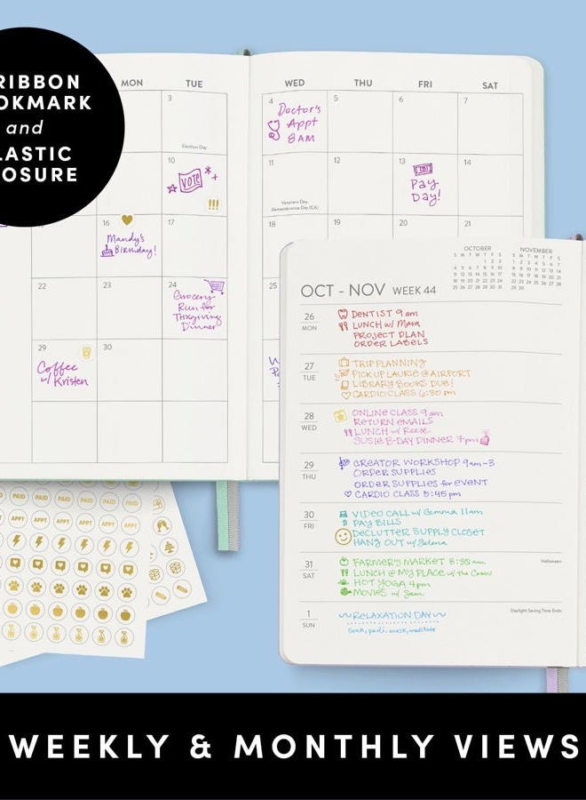 PAPERAGE 2026 Weekly & Monthly Planner, 12 Months (January 2026 - December 2026), 5.6 in x 8 in, Hardcover 2026 Planner with Weekly & Monthly Spreads, Note Pages, Stickers & Back Pocket – Blush - Image 3
