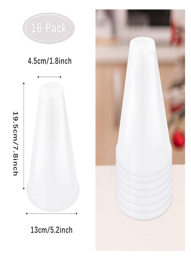 HSLCGF 16 Pcs Cheer Megaphone for Party White Plastic Megaphone DIY Accessory for School Outdoor Activities Party Favors Sports Match Game (16, White) - Image 2