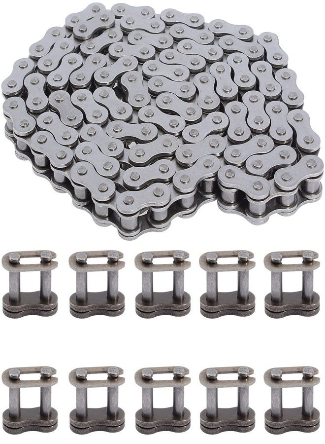 QAZAKY 415 Chain 110L Link Heavy Duty for 49cc 50cc 60cc 66cc 70cc 80cc 2-stroke 4-stroke Engine Motor Motorized Bicycle Mini Pit Dirt Bike Scooter ATV Minibike Chopper Motorcycle Motorbike 415-110L - Image 1