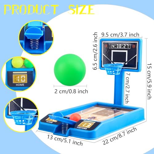 Restroma 8 Pack Tabletop Basketball Game Mini Basketball Game Desktop Basketball Toys for Kids Toys Girls Party Favors Classroom Prizes 2 Colors - Image 5