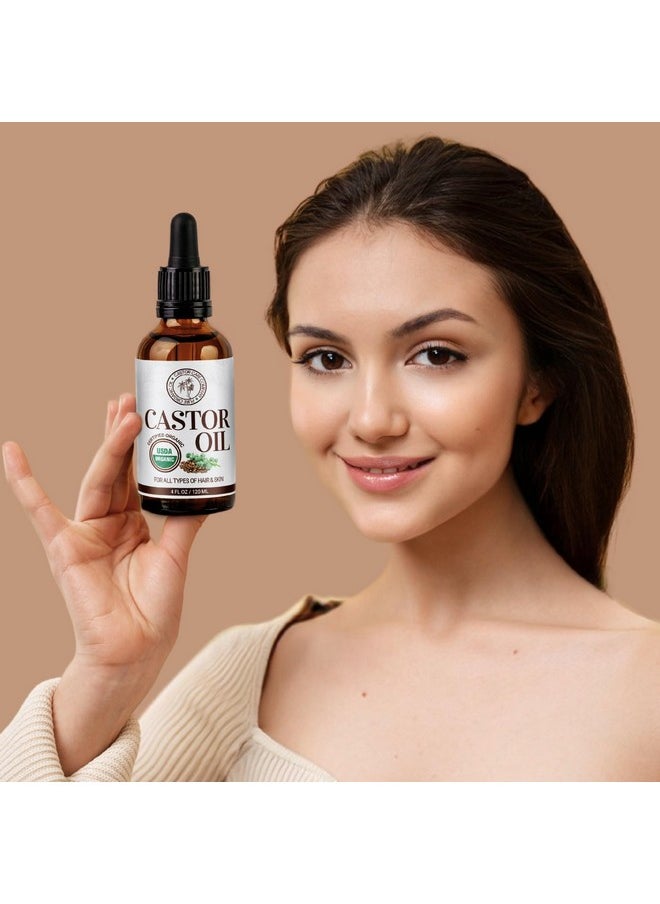 BodyJ4You - Castor Oil For Eyelashes And Eyebrows Hair Growth Oil Eyelash Brush Brow Serum Lash Oil 100% Pure Castor Oil Organic Cold Pressed Unrefined Glass Bottle Hexane Free 1 Fl Oz - Image 1