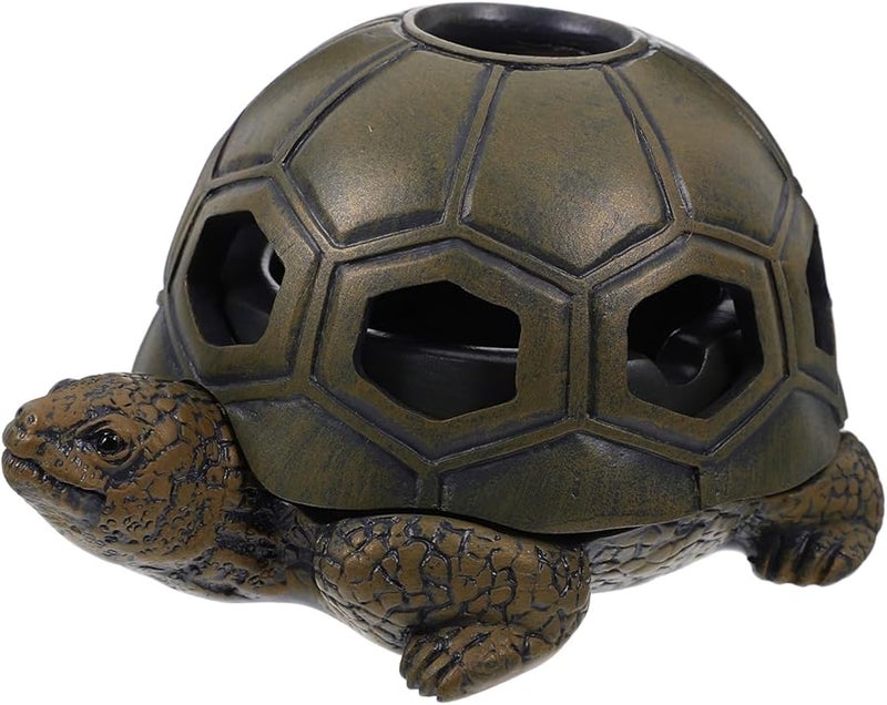 Green Resin Turtle Ashtray Creative Desktop Ornament Detailed Ash Container Decor - Image 1