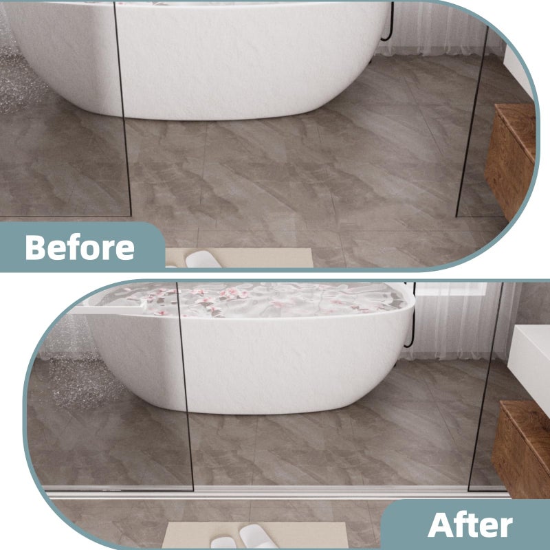 Conwang 39Inch New Shower Threshold Water Dam Barrier,Collapsible Self-Adhesive Silicone Shower Water Guard for Bathroom Bathtub and Kitchen,Shower Water Blocker Suitable for Wheelchair Acces(Transparent) - Image 4