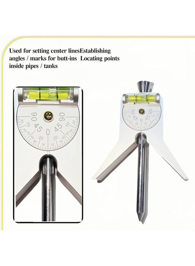 1pc Y Type Pipe Center Locator With Adjustable Measuring Tape For Precise Pipe Alignment - Image 3