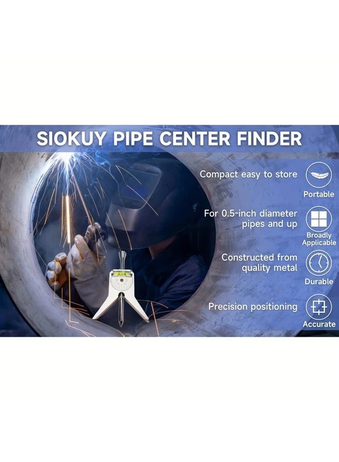 1pc Y Type Pipe Center Locator With Adjustable Measuring Tape For Precise Pipe Alignment - Image 5