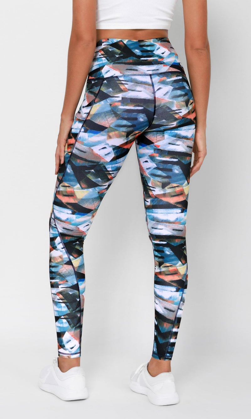 ODODOS Women's High Waisted Full Length Yoga Leggings with Pockets, 28" Inseam Tummy Control Non See Through Workout Athletic Running Yoga Pants, FineArt, Medium - Image 2
