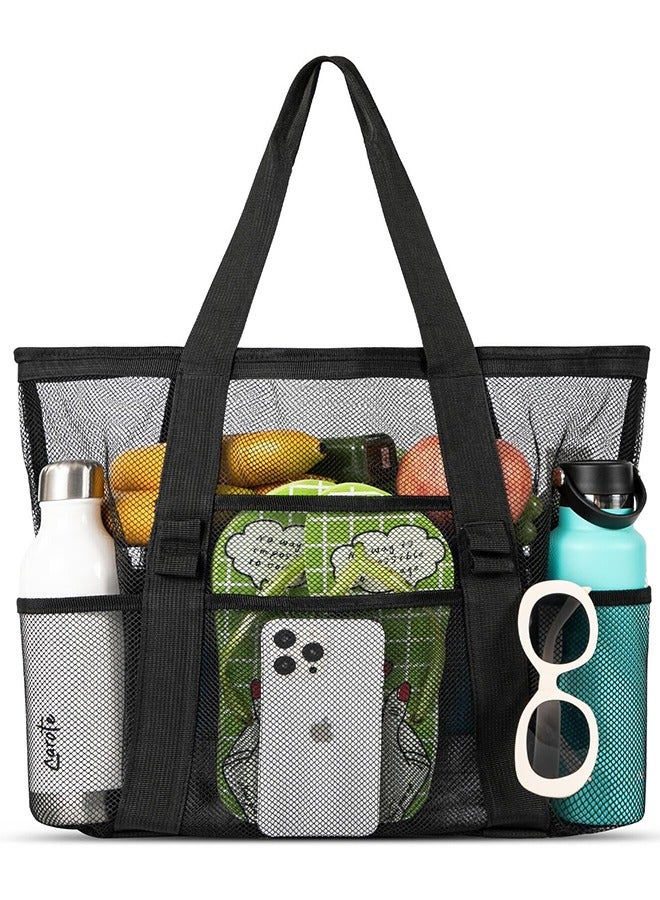 Generic Extra Large Waterproof Mesh Beach Bag, Sandproof Lightweight Tote for Travel, Gym, Family Vacations and Shopping, Durable and Foldable Design - Image 1