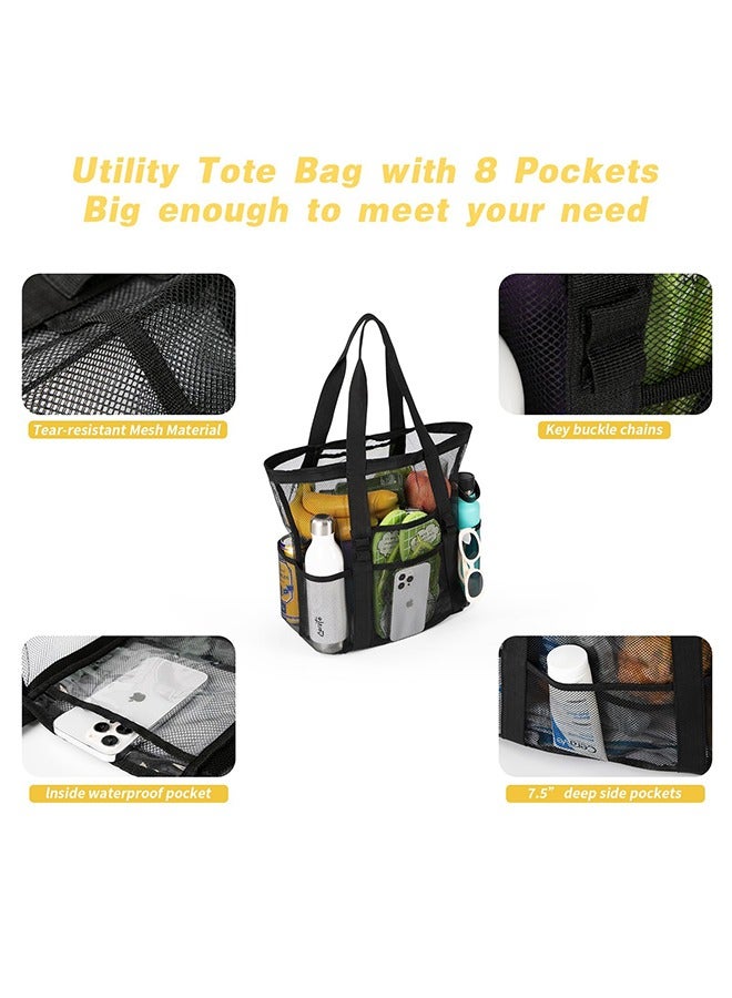 Generic Extra Large Waterproof Mesh Beach Bag, Sandproof Lightweight Tote for Travel, Gym, Family Vacations and Shopping, Durable and Foldable Design - Image 4